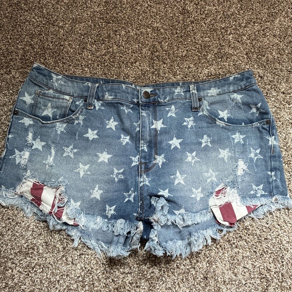 Mossimo Supply Co. Women’s American Flag Jean Shorts